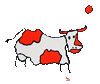 Plat � cake (petit) Contemporain Vache ballon