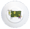 Assiette dessert Une vache verte